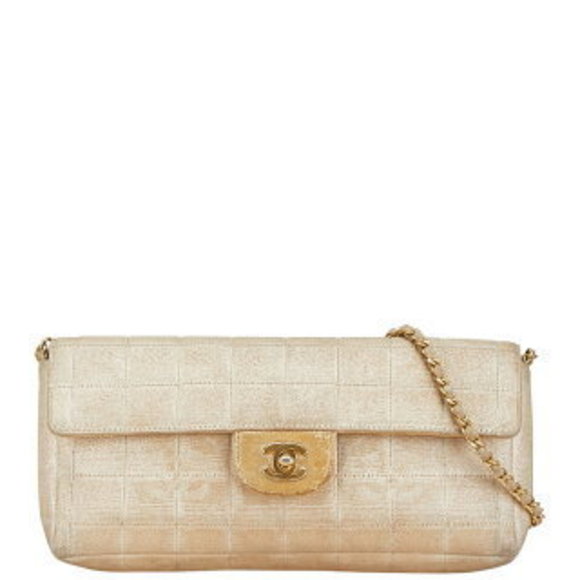 CHANEL Travel Line Chain Shoulder Bag Nylon Lambskin - Picture 2 of 9